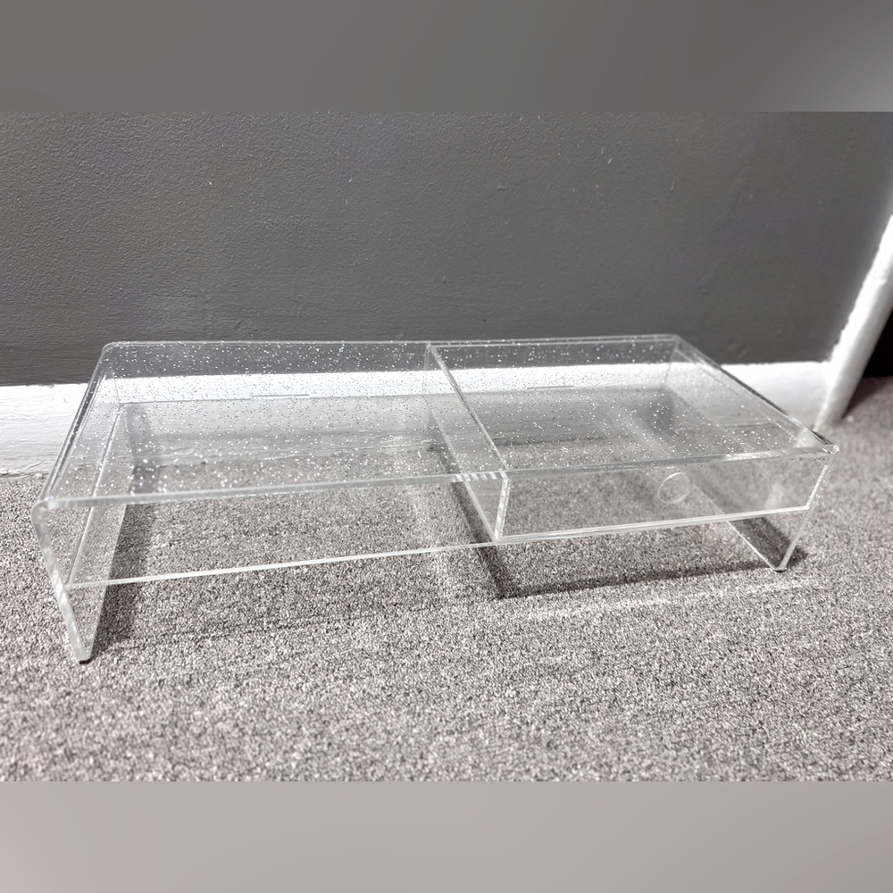 2/$50 ✨ Clear Glitter Acrylic Laptop Desk Stand with Drawer